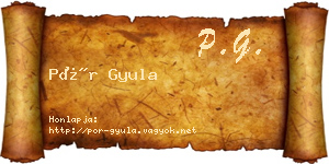 Pór Gyula névjegykártya